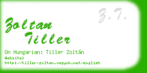 zoltan tiller business card